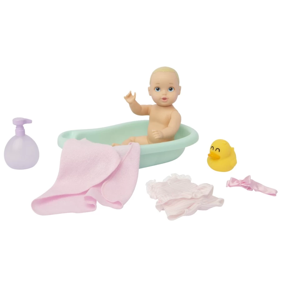 "Perfectly-Cute 8" My Lil' Baby Bath Time Playset with Waterproof Girl Doll & 7 Accessories"