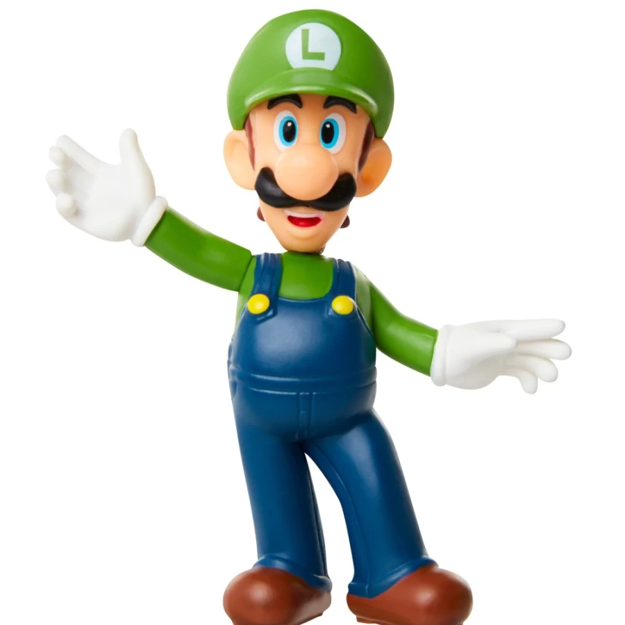 Super Mario Luigi 2.5-Inch Articulated Action Figure with Spread Arms Pose