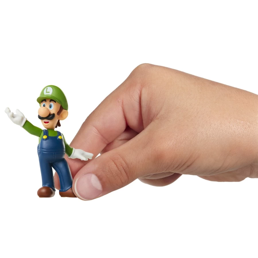 Super Mario Luigi 2.5-Inch Articulated Action Figure with Spread Arms Pose