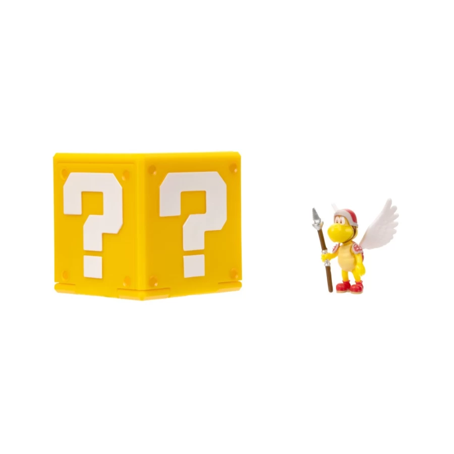"Super Mario Bros 1.25 Inch Koopa Paratroopa Mini Figure with Question Block – Official Collectible Toy"