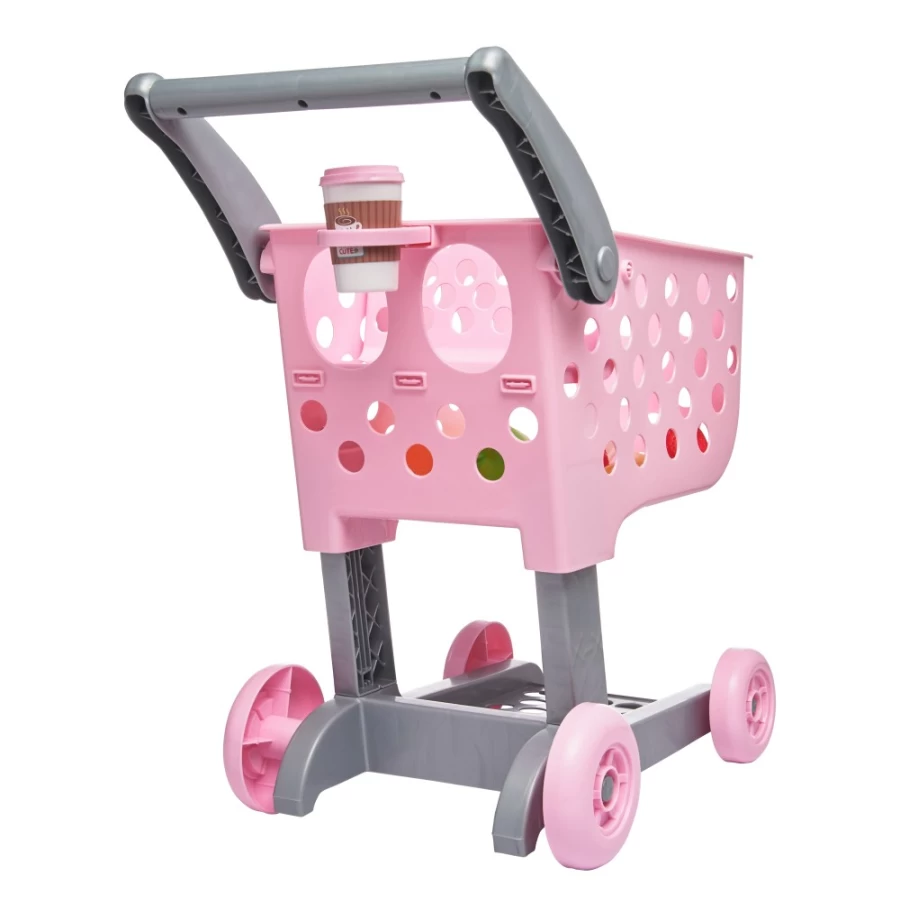 Perfectly-Cute Foldable Grocery Cart with 12-Piece Accessories for Home Shopping