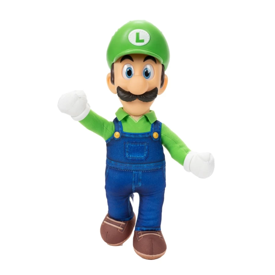 Super Mario Bros Luigi Plush Toy - 15" Poseable Stuffed Figure for Collectors & Fans