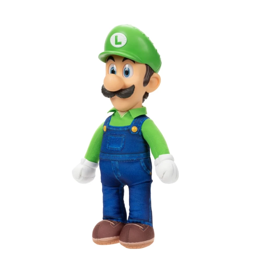 Super Mario Bros Luigi Plush Toy - 15" Poseable Stuffed Figure for Collectors & Fans
