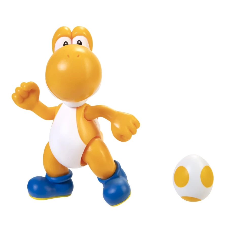 Super Mario Orange Yoshi with Egg 4-Inch Articulated Action Figure – Collectible Toy