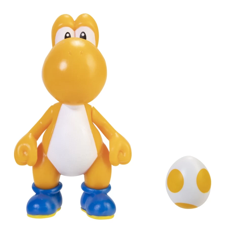 Super Mario Orange Yoshi with Egg 4-Inch Articulated Action Figure – Collectible Toy