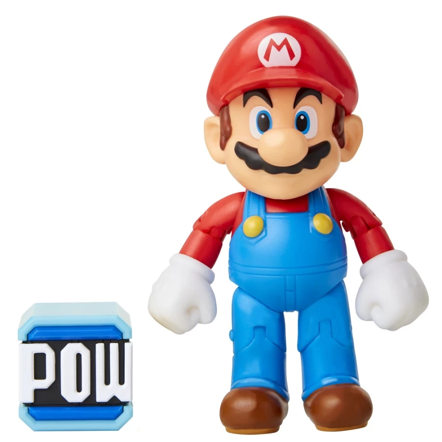 Super Mario Articulated Pow Block Action Figure - 4-Inch Poseable Collectible