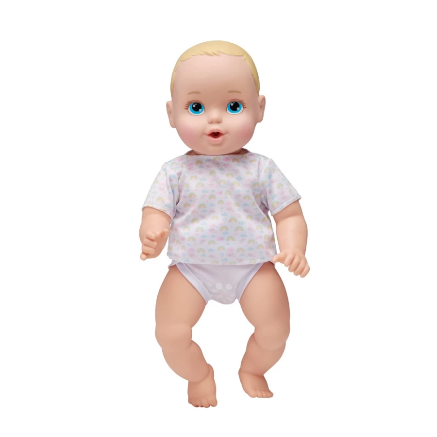 "Perfectly-Cute 14-Inch Blonde Hair Blue Eyes Baby Doll with 14 Feed & Wet Accessories, Potty Sounds, 3-Piece Set"