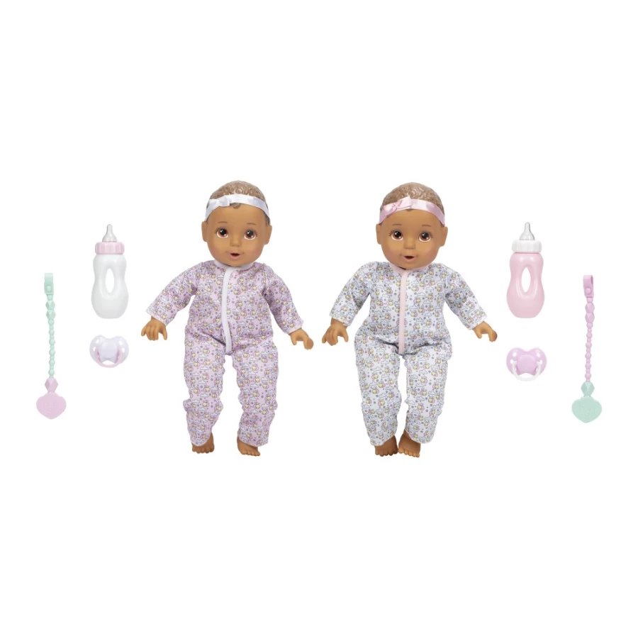 Perfectly-Cute 14" Twin Girl Dolls - Brunette Hair & Brown Eyes - My Sweet Baby Twins Collection