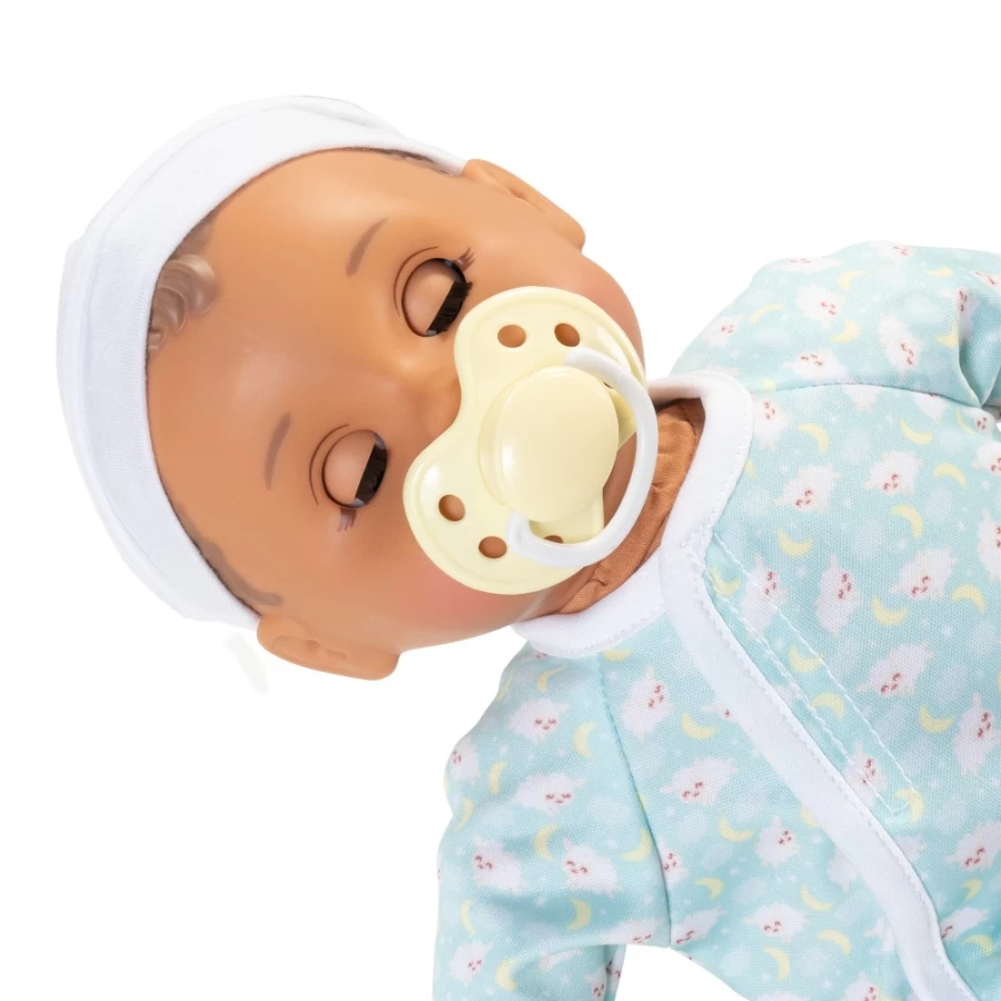 "Perfectly-Cute 14" My Sleepy Baby Brunette Doll with Brown Eyes - Realistic Handmade Collectible"