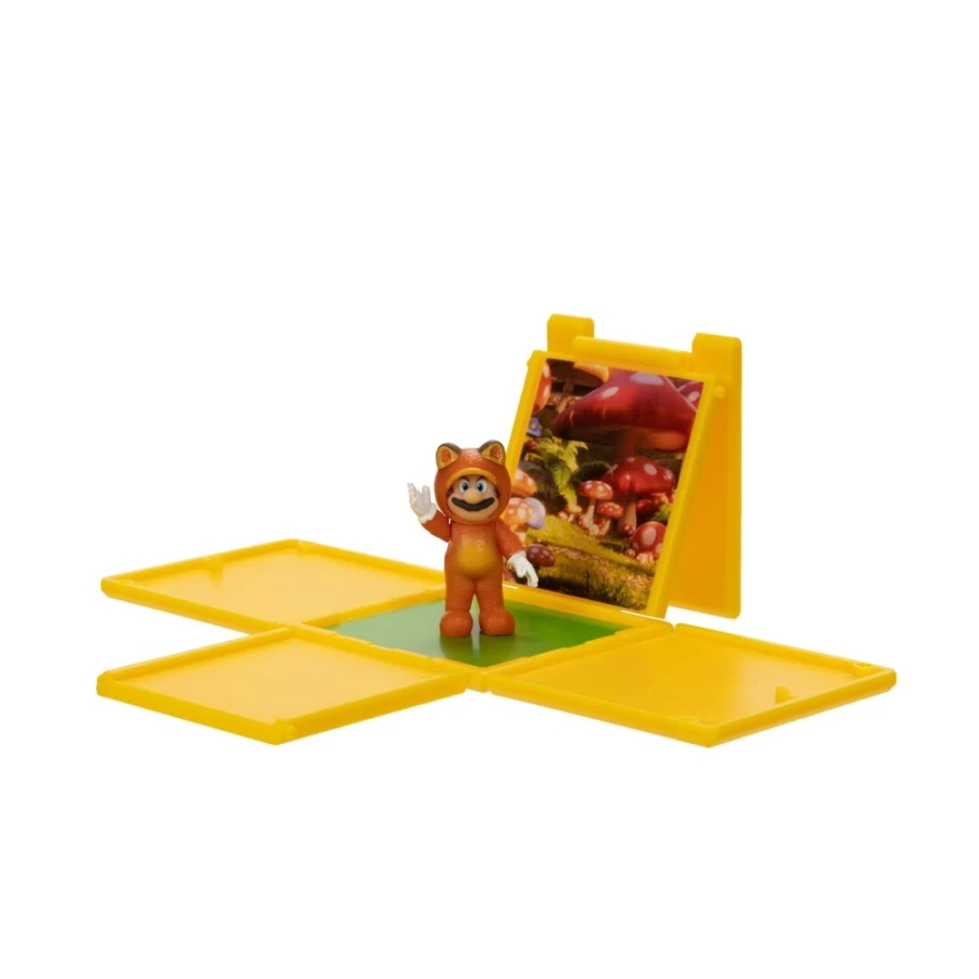 "1.25 Inch Tanooki Mario Mini Figure with Question Block – Super Mario Bros Collectible"